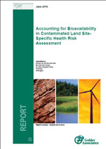 Accounting for bioavailability in contaminated land site-specific health risk assessment cover