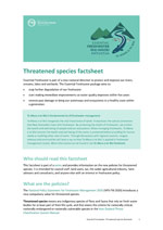FS19 Threatened species factsheet final cover